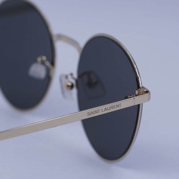 Saint Laurent SL250 SLIM 006 Sunglasses Gold Round Frame, Grey Lenses - Picture 6 of 11